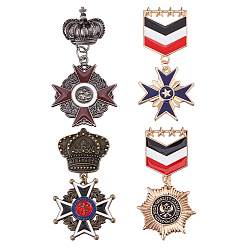 (52) Непрозрачная лаванда 4 шт. 4 стили брошь-булавка в виде звезды и креста из железа с эмалью, подвесной значок из сплава для одежды, разноцветные, 65~73.5x31.5~38 мм, 1 шт / стиль