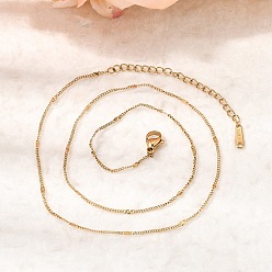 Золотой 1.5 мм, унисекс 304 овальная цепочка из нержавеющей стали с текстурированной поверхностью, золотые, 15.75 дюйм (40 см)