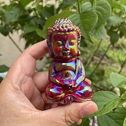 Темно-Красный Резная статуя Будды из натурального гранита, украшение дома, Статуэтки по фен-шуй для украшения домашнего офиса, темно-красный, 80 мм