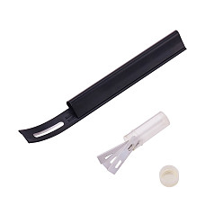 Черный Цвет Металла & Цвет Нержавеющей Стали Железный кожаный skiver, с лезвиями из нержавеющей стали, кожаные наборы инструментов для ремесел, металлический черный & цвет нержавеющей стали, Skiver: 17.3x2x1.4 см, лезвие: 38x7.5x0.2 мм, 3 шт / комплект