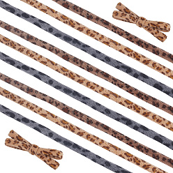 (52) Непрозрачная лаванда 3 рулоны 3 цвета полиэфирной ленты, леопардовым принтом, украшение аксессуаров для одежды, разноцветные, 3/8 дюйм (10 мм), 1 рулон / цвет, 10 ярдов / рулон