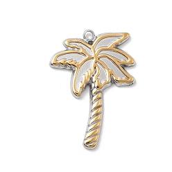 Дерево 304 подвески из нержавеющей стали, золотые и нержавеющая сталь цвет, кокосовая пальма, 24x17.5x1.8 мм, отверстие : 1.4 мм