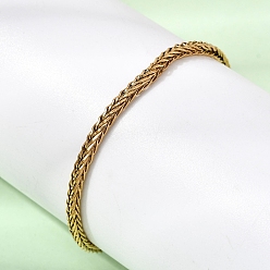 Настоящее золото 18K 304 браслеты из нержавеющей стали с цепочками из пшеницы для женщин, ионное покрытие (ip), долговечный, реальный 18 k позолоченный, 6.50 дюйм (16.5 см), ширина 3мм