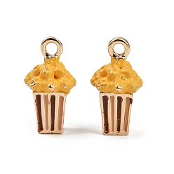 Popcorn Подвески из латунного сплава, с эмалью, стойки покрытие, золотые, попкорн, 15.5x9x9 мм, отверстие : 1.6 мм