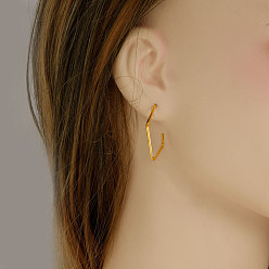 Золотой 304 минималистичные серьги-гвоздики в форме ромба из нержавеющей стали, золотые, 29x20 мм