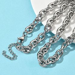 Нержавеющая Сталь Цвет 9мм 304 цепочки из нержавеющей стали для женщин и мужчин, не тускнеет, цвет нержавеющей стали, 18.11 дюйм (46 см)