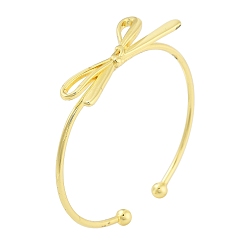 Настоящее золото 18K Латунные браслеты-манжеты с бантом для женщин, реальный 18 k позолоченный, внутренний диаметр: 2-1/8 дюйм (5.4 см)