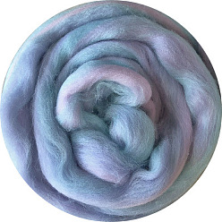 Светло-Голубой Градиент цвета игловаляние шерсть ровинг, для мокрого валяния дреды материал для поделок своими руками, Небесно-голубой, 200x100x50 мм