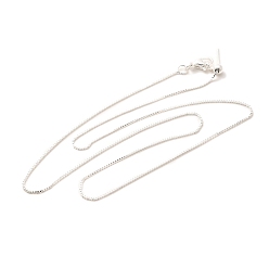 Серебро 1мм стойка покрытие латунь коробка цепь регулируемый слайдер ожерелья для женщин мужчин, без кадмия и без свинца, 901 застежка из нержавеющей стали, долговечный, серебряные, 19.69 дюйм (50 см)