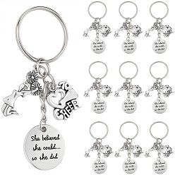 Античный Серебристый & Платиновый 20шт. брелки из сплава, с железными кольцами, старинное серебро и платина, 73 мм, 20 шт / комплект