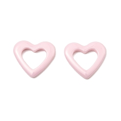 Pink Bioceramics Zirconia Ceramic Linking Ring, Nickle Free, No Fading and Hypoallergenic, Heart Connector, Pink, 14x15.5x2mm, Inner Diameter: 8x9mm