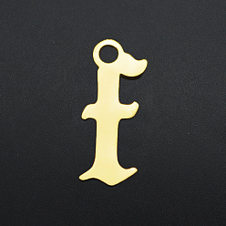 Letter F 201 прелести нержавеющей стали, лазерная резка, буквы, золотые, буква f, f: 10x4x1 мм, отверстие : 1.2 мм