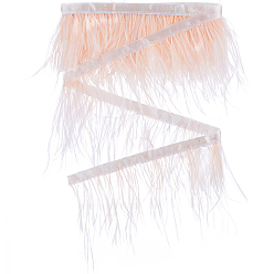 Мокасин 2м модная отделка перьями страуса, с тканевой лентой, Аксессуары для орнаментов, мокасин, 110x0.5 мм