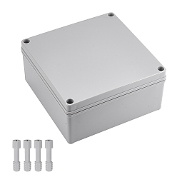 Gray Outdoor Waterproof ABS Plastic Cable Boxes, Square, Gray, 19.5x19.5x9.5cm