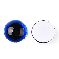 Blau Glas cabochons, halbrund mit Auge, Blau, 20x6.5 mm