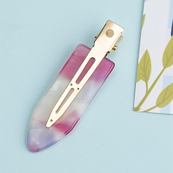 Бледно-фиолетовый Красный Заколки из кожи аллигатора из ацетата целлюлозы, аксессуары для волос для женщин и девочек, бледно-фиолетовый красный, 67x19 мм