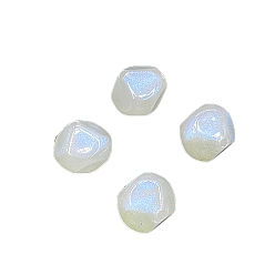 Белый 420 Светящиеся акриловые бусины шт., светится в темноте, ромб русалка маленькая мякоть, белые, 14 мм