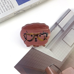 Сиена Заколки для волос в форме когтей из ацетата целлюлозы, аксессуары для волос для женщин и девочек, собака, цвет охры, 46x35 мм