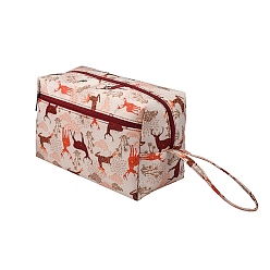 Олень Оксфордская сумка для вязания на молнии, органайзер для хранения пряжи, сумка для крючков и спиц, олень, 40x18x2 см