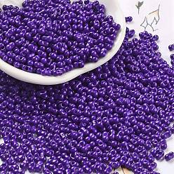 Сине-фиолетовый Выпечка краска стеклянные бусины, арахис, синий фиолетовый, 2~2.5x4x2 мм, отверстие : 0.8 мм, Около 15000 шт / фунт