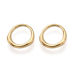 Настоящее золото 14K 304 прелести нержавеющей стали, самородки, реальный 14 k позолоченный, 11x10x2 мм, отверстие : 8.5x8 мм