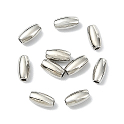 Real Platinum Plated SHEGRACE Brass Beads, Barrel, Cadmium Free & Nickel Free & Lead Free, Real Platinum Plated, 6x3mm, Hole: 1.2mm