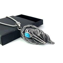 Нержавеющая Сталь Цвет Винтажный стальной кулон Amie Lunbi, голубая сосна, креативные модные украшения для женщин.