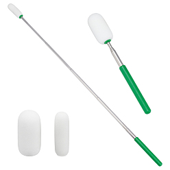 Зеленый Телескопическая губчатая щетка, Щетка для мытья бутылок с водой с 201 АБС-пластиком и длинной ручкой из нержавеющей стали, зелёные, 224~228x21.5~33 мм
