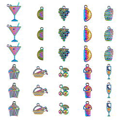 Rainbow Color 4 комплекты подвесок из сплава, без кадмия, без никеля и без свинца, питание, Радуга цветов, 14.5x13x3 мм, отверстие : 2 мм, 1 PC, 10 шт / комплект