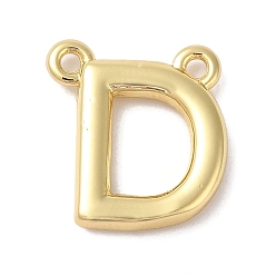 Letter D Стойки обшивки латунные подвески, долговечный, без свинца и без кадмия, письмо амулеты, реальный 18 k позолоченный, Буква D, 10.5x9x2 мм, отверстие : 1 мм
