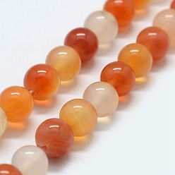 Natural Agate Natural Agate Beads Strands, Dyed & Heated, Round, 8~8.5mm, Hole: 1mm, about 48pcs/strand, 15.1 inch