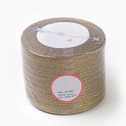 Peru Glitter Metallic Ribbon, Sparkle Ribbon, with Gold Metallic Cords, Valentine's Day Gifts Boxes Packages, Peru, 1/4 inch(6mm), about 33yards/roll(30.1752m/roll), 10rolls/group