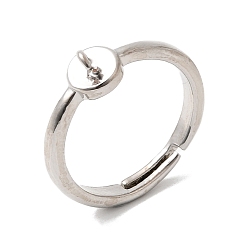 Платина Регулируемое кольцо для пальца из латуни, кольцо петли, долговечный, без кадмия и без свинца, платина, 2 мм, отверстие : 2 мм, размер США 6 3/4 (17.1 мм)
