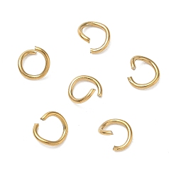 Plaqué 18K Or Véritable 304 inox Anneaux ouverte, réel 18 k plaqué or, 7x1mm, diamètre intérieur: 5.5 mm