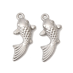 Fish Подвески из нержавеющей стали 304, цвета нержавеющей стали, рыба, 19.5x12x3.5 мм, отверстие : 1.2 мм