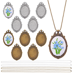 (52) Непрозрачная лаванда 10 шт. 2 цвета ожерелья из железных шариков, с 10шт. 2 цветной брошью из сплава, разноцветные, колье: 27.52 дюйм (69.9 см), 5 шт / цвет