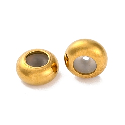 Золотой Ионное покрытие (ip) 202 шарики из нержавеющей стали, с резиной внутри, ползунки, рондель, золотые, 8x4 мм, отверстие : 1.2 мм