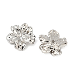 Платина Шапочки и конусы для бусин, латунные, цветок, платина, 17.5x18x3.5 мм, отверстие : 1.8 мм