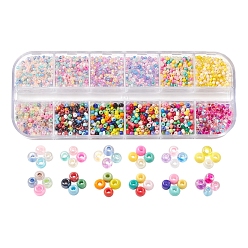 Mixed Color 12 Style 12/0 Glass Seed Beads, Mixed Style, Round Hole, Round, Mixed Color, 2~3x1.5~2.5mm, Hole: 0.7~1mm, about 250pcs/style, 3000pcs/box