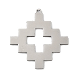 Нержавеющая Сталь Цвет 201 подвески из нержавеющей стали, лазерная резка, крест очарование, анти-тускнение, цвет нержавеющей стали, 35x32x1 мм, отверстие : 1.6 мм
