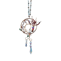 Разноцветный Стеклянные ловцы солнца, подвесные украшения в форме золотой рыбки, создатель радуги, для украшения сада и дома, красочный, 300 мм