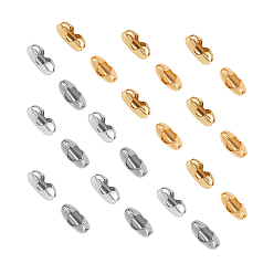 Golden & Stainless Steel Color 304 Stainless Steel Ball Chain Connectors, Golden & Stainless Steel Color, 5x2mm, Fit for 1.5mm ball chain, 2 colors, 100pcs/color, 200pcs/box