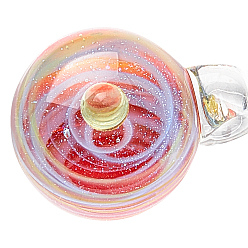 Champagne Yellow DIY Starry Sky Style Pendant Necklaces Making, include Handmade Lampwork Pendants, Spray Painted Cowhide Leather Cords, Brass Snake Chain Making and Jewelry Boxes, Champagne Yellow, 28.5~30x20~21x19~20mm, Hole: 3~4mm