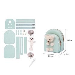 Аквамарин Наборы для изготовления женских сумок через плечо из искусственной кожи с куклой-медведем «сделай сам», Вязание сумки на плечо крючком для начинающих., аквамарин, 20.5x16.5x8.5 см