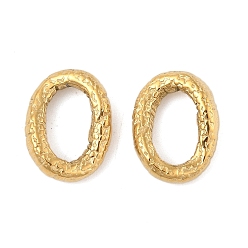 Настоящее золото 18K 304 нержавеющей стали связывающий кольца, вакуумное покрытие pvd, текстурированная овальная форма, реальный 18 k позолоченный, 16.5x12.5x3.5 мм, внутренний диаметр: 11x6.5 мм