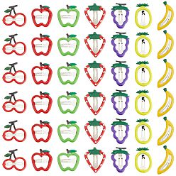 Mixed Shapes 42шт. 7 стилей железных заколок для волос для девочек, фрукты, разнообразные, 19~35.5x23~36x1~2 мм, 6 шт / стиль