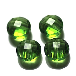 Зеленый лайм Имитация Австрийские кристаллические шарики, класс AAA, граненые, плоско-круглые, зеленый лайм, 8x4.5 мм, отверстие : 0.9~1 мм