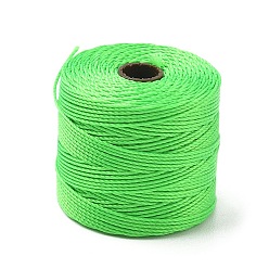 Lime Waxed Polyester Cords, Twisted Thread, Round, Lime, 0.8mm, about 54.68 Yards(50m)/Roll