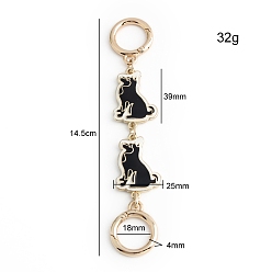 Dog Alloy Enamel Bag Extension Chains, Dog, 14.5x2.5cm