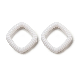 White Opaque Acrylic Bead Frame, Rhombus, White, 18.5x19x4.5mm, Hole: 2.5mm, Inner Diameter: 11x11mm, about 875pcs/500g